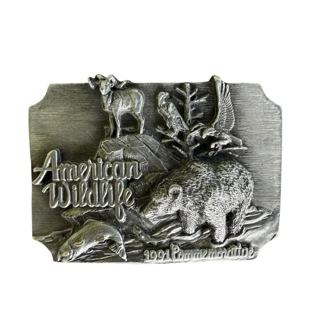 Siskiyou Buckle Co 1991 American Wildlife Commemorative Pewter Belt Buckle